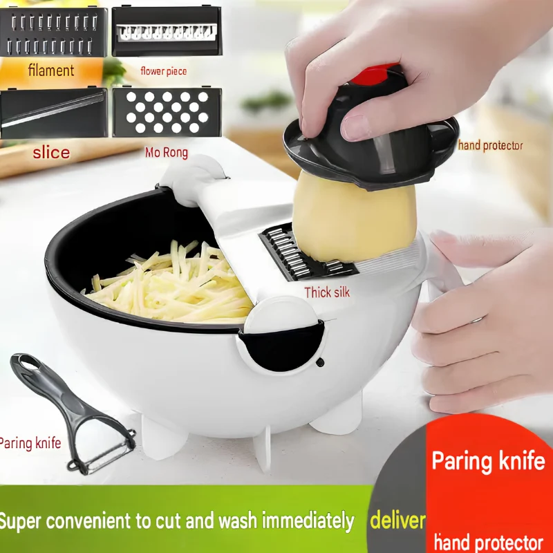 Globetrek° KitchenSlicer - Multifunktionell Köksskärare Med Korgdränering