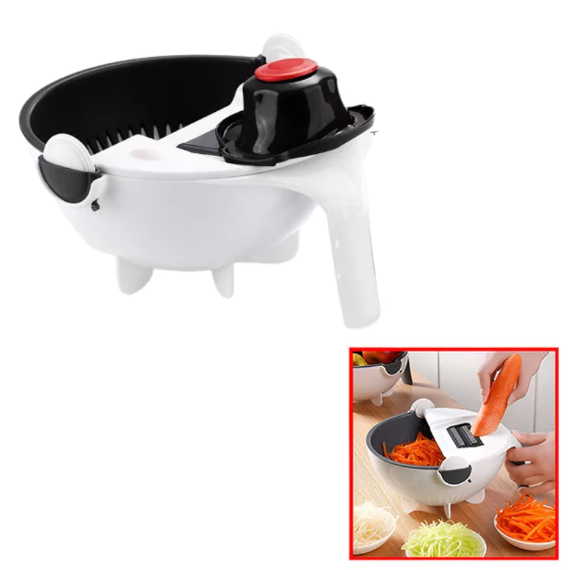 Globetrek° KitchenSlicer - Multifunktionell Köksskärare Med Korgdränering