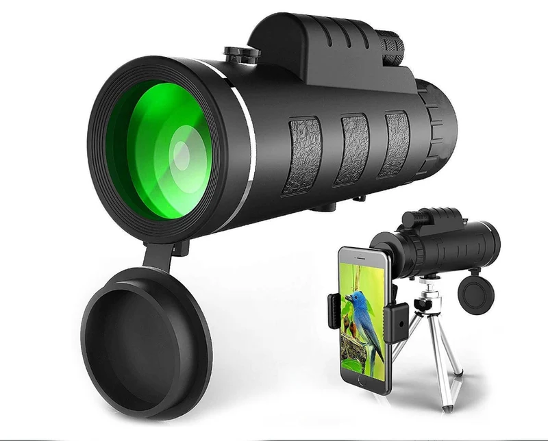 Monokulärt teleskop med 40x60 zoom, stativ och mobilhållare