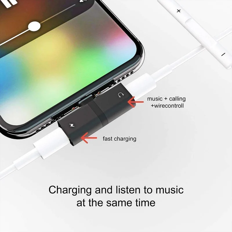 4-i-1 Lightning Adapter til iPhone – Øretelefoner (2 stk.)