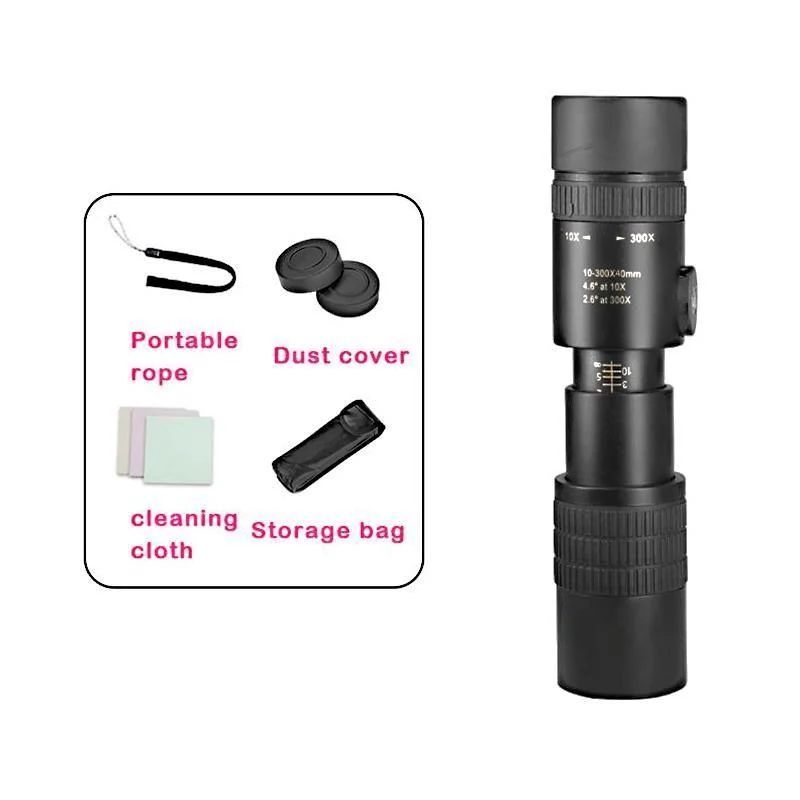 4K 10-300X 40mm Super Teleobjektiv Zoom Monokular Teleskop