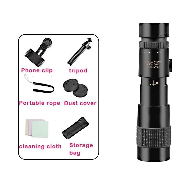 4K 10-300X 40mm Super Teleobjektiv Zoom Monokular Teleskop