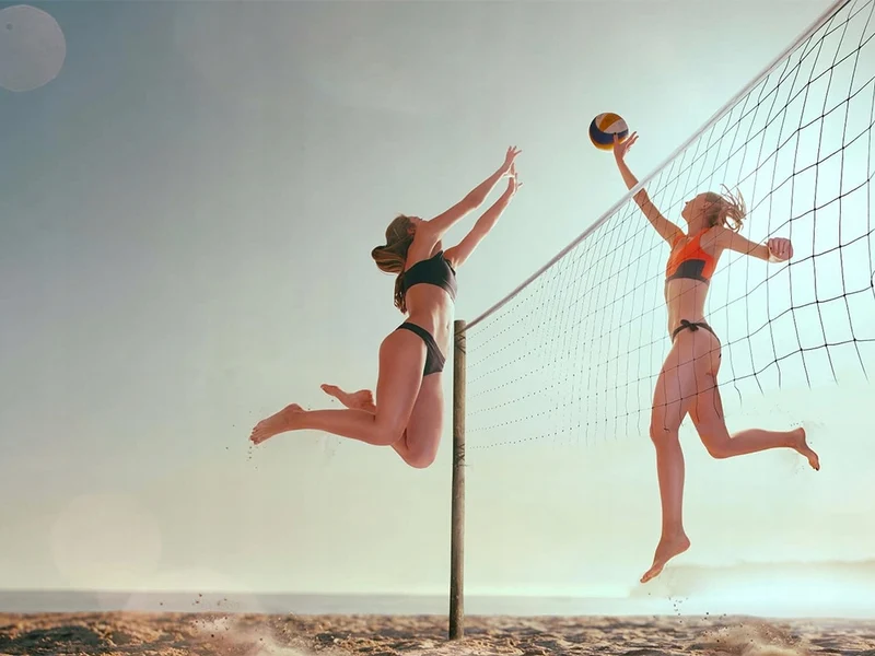 Stort volleybollnät - 9,5 x 1 m med förvaringsväska