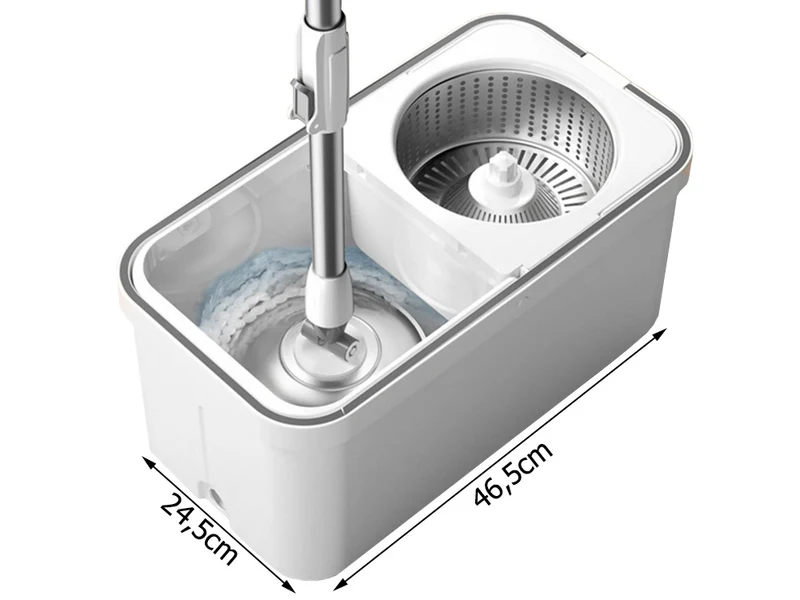 360 roterande mopp med 2x mikrofiberkuddar - effektiv och ergonomisk rengöring