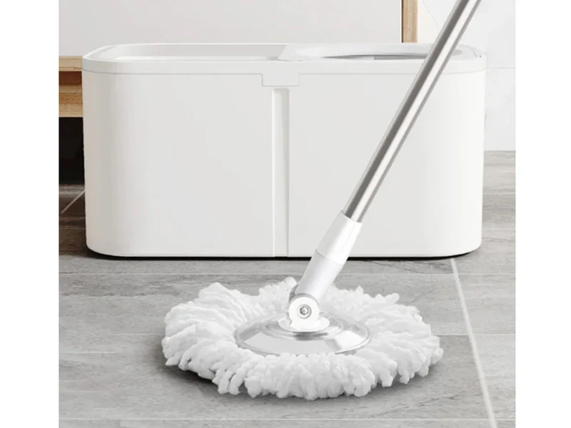 360 roterande mopp med 2x mikrofiberkuddar - effektiv och ergonomisk rengöring