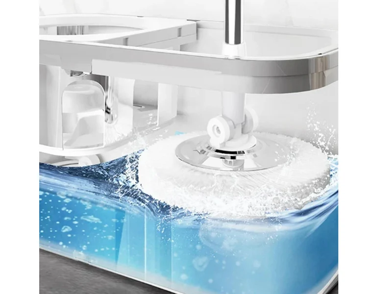 360 roterande mopp med 2x mikrofiberkuddar - effektiv och ergonomisk rengöring