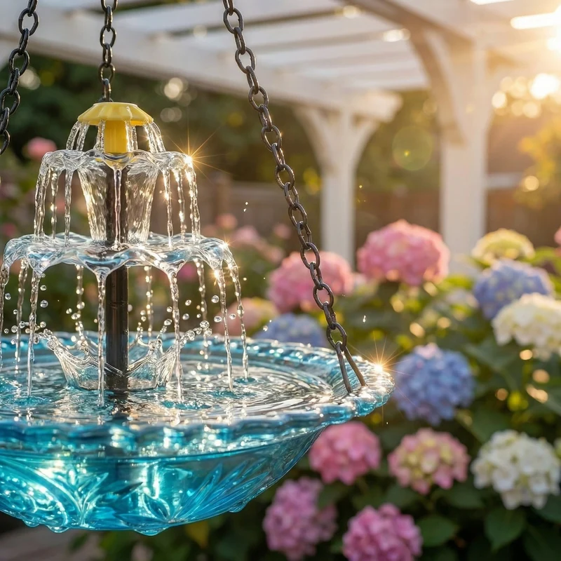 BirdbathFountain - Solkraftad Hängande Fågelbad Skiktad Fontän