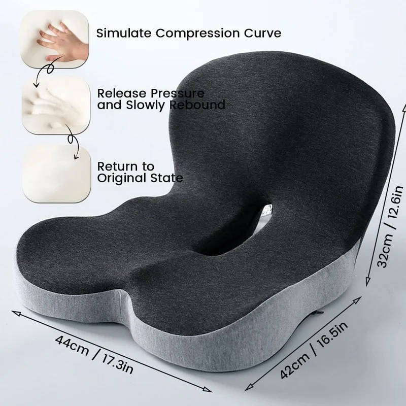 Ergonomisk Sædepude med Lændestøtte til Kontor, Bil og Rejse