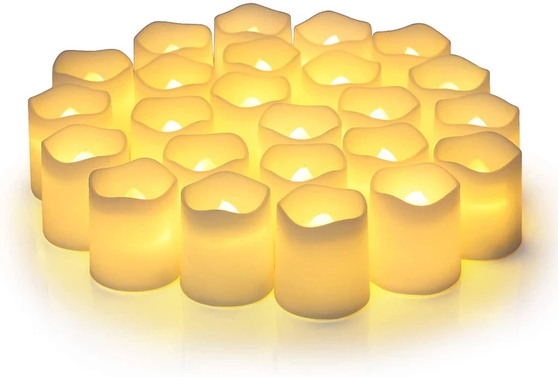 Paket med 24 LED-blockljus – Trivsel och säkerhet i ditt hem inkl. batterier.