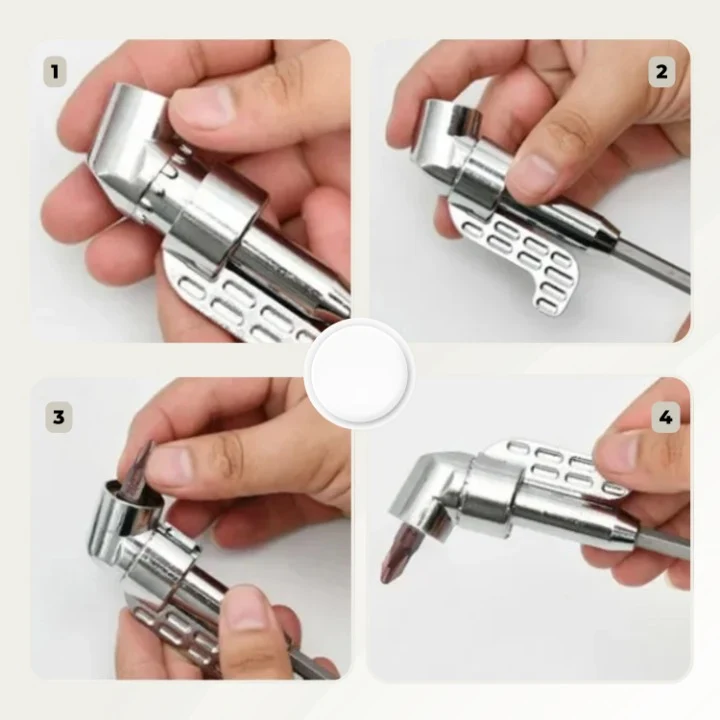 Adapter til Winkelborer 105° til trange steder | Magnetisk & 1/4" Sechskant | Rustfrit 45'er stål | 60/140 mm