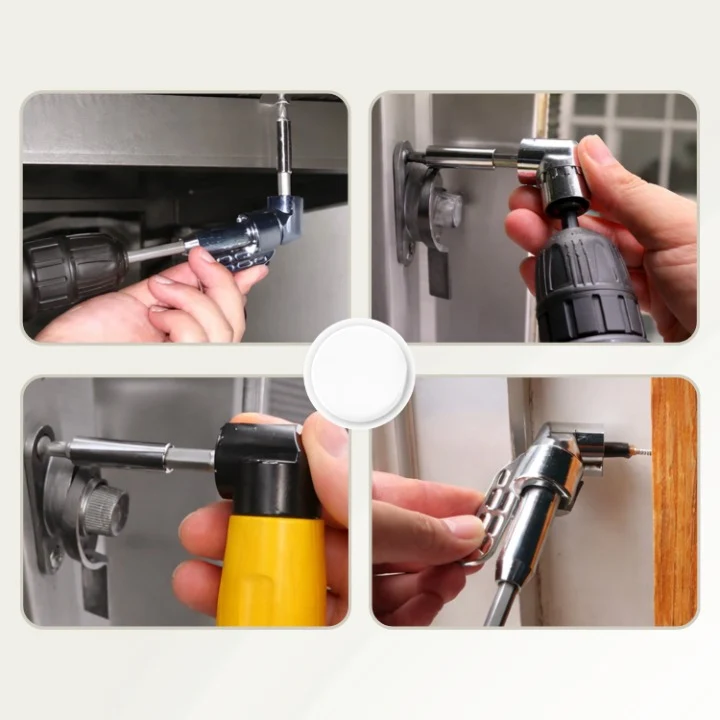 Adapter til Winkelborer 105° til trange steder | Magnetisk & 1/4" Sechskant | Rustfrit 45'er stål | 60/140 mm