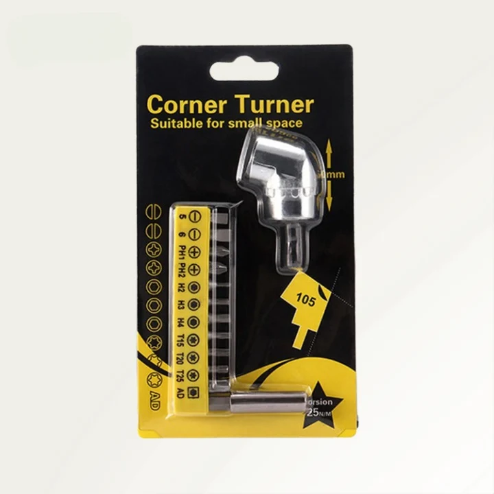 Adapter til Winkelborer 105° til trange steder | Magnetisk & 1/4" Sechskant | Rustfrit 45'er stål | 60/140 mm