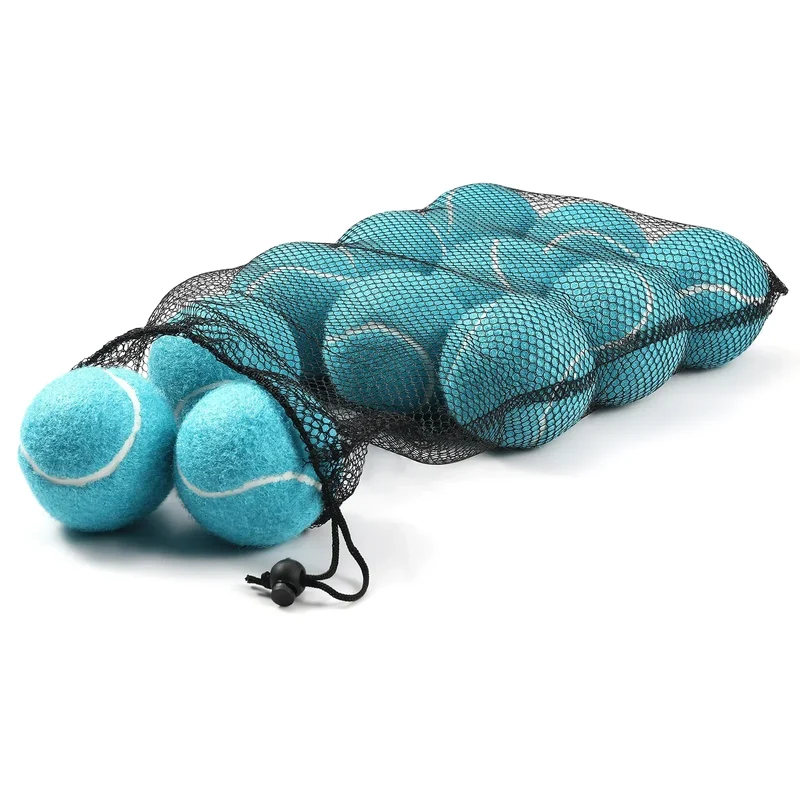 Sæt med 12 Tennisbolde, høj elasticitet, træningsbolde med mesh taske