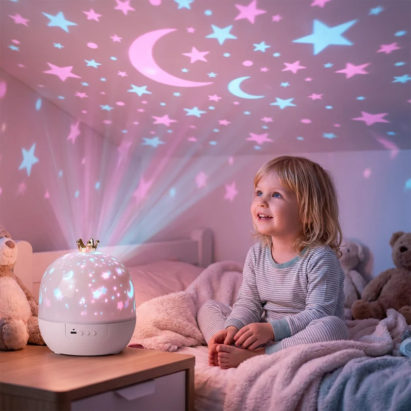 Barn Nattelys med Projektor – 2-i-1 Funktion