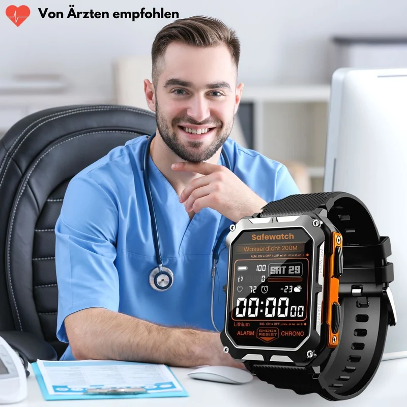 Uforgængelig militær sundheds ur - certificeret model K-52 (2025)