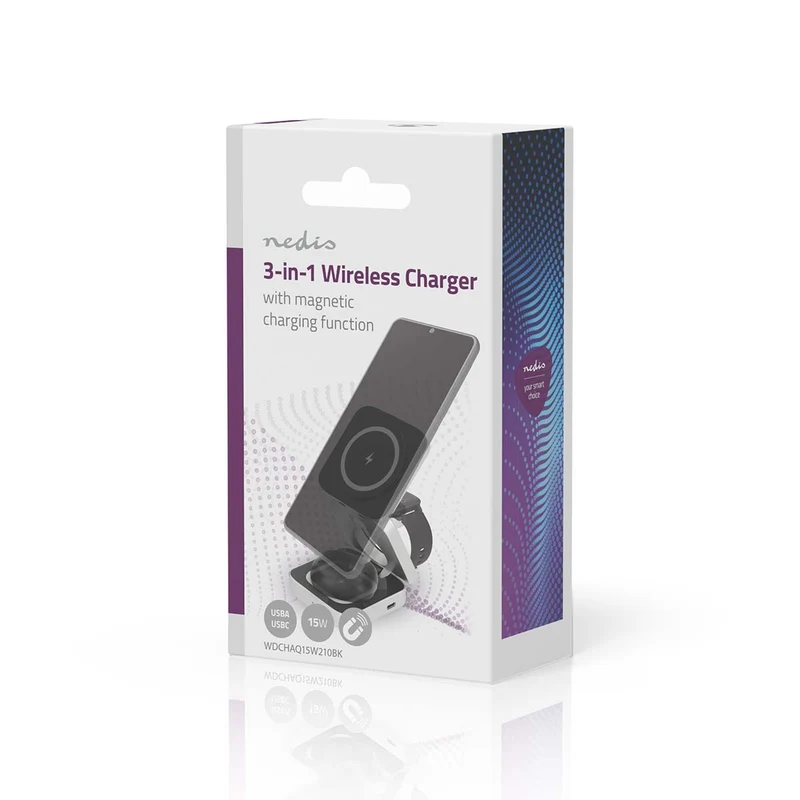 Draadloze Oplader 3-in-1 - 2.5 / 5 / 15W - LED-indicatie in gebruik