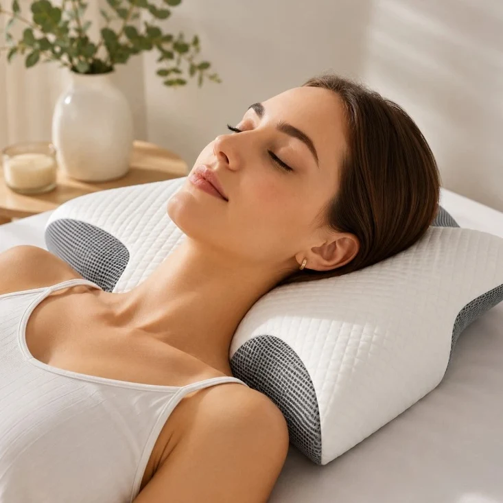 Ecarla Ergonomic Contoured Memory Foam Cervical Neck Pillow PDS28