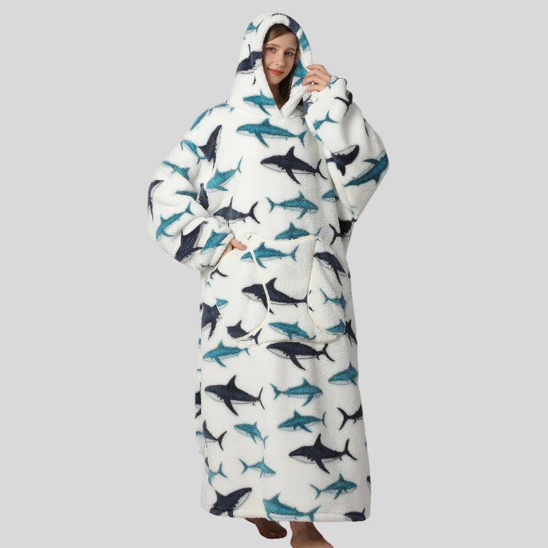 Behagelig Oversized Hoodie Tæppe til Damernes Juleoutfit