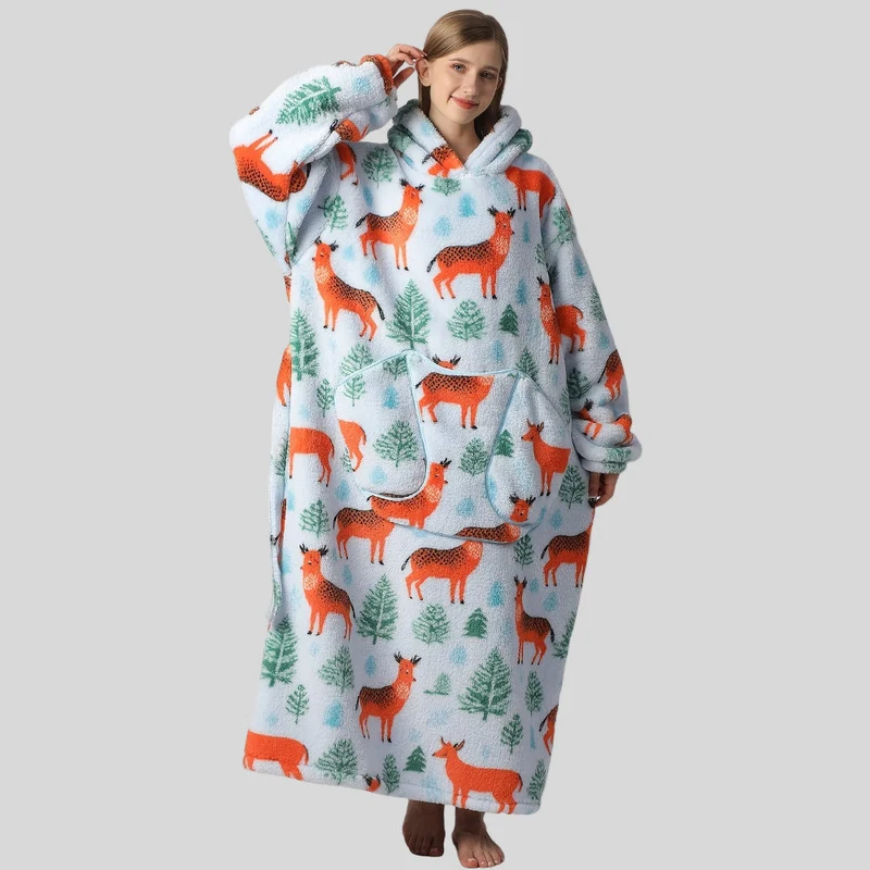 Behagelig Oversized Hoodie Tæppe til Damernes Juleoutfit