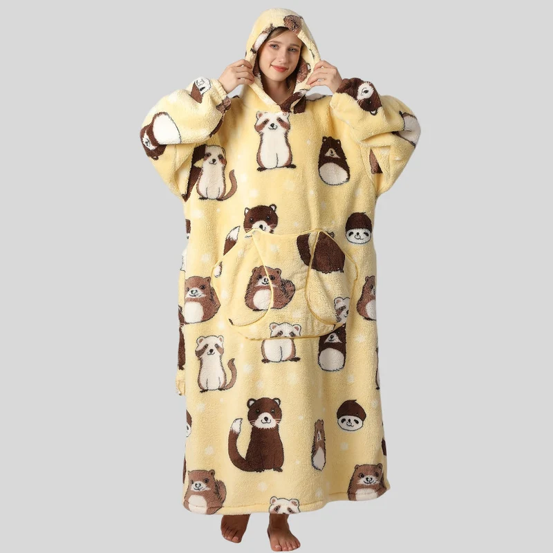 Behagelig Oversized Hoodie Tæppe til Damernes Juleoutfit