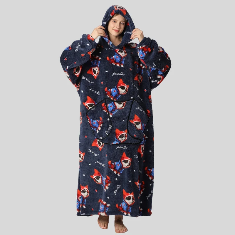 Behagelig Oversized Hoodie Tæppe til Damernes Juleoutfit