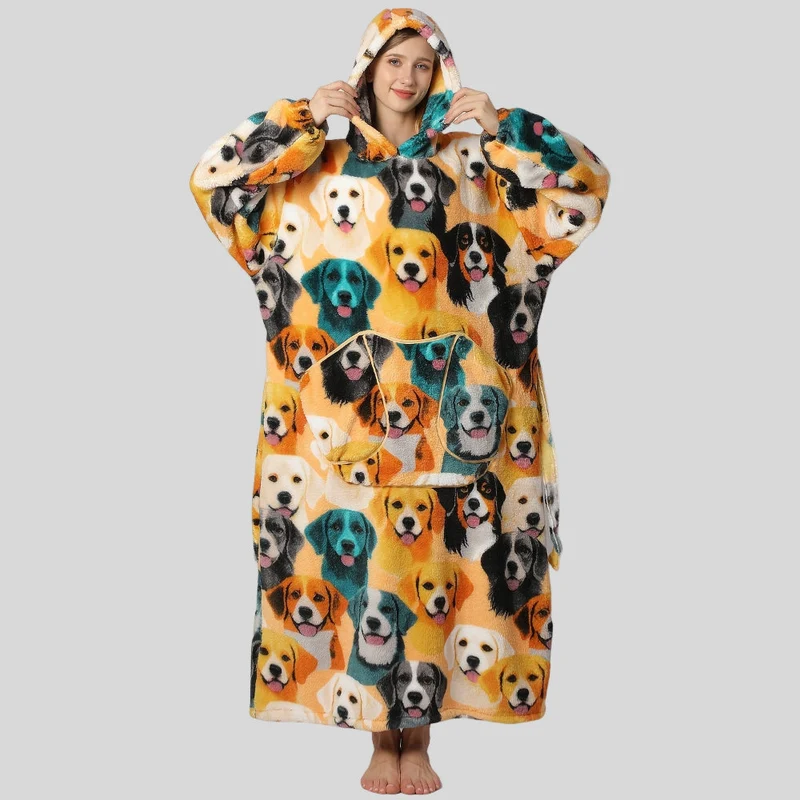 Behagelig Oversized Hoodie Tæppe til Damernes Juleoutfit
