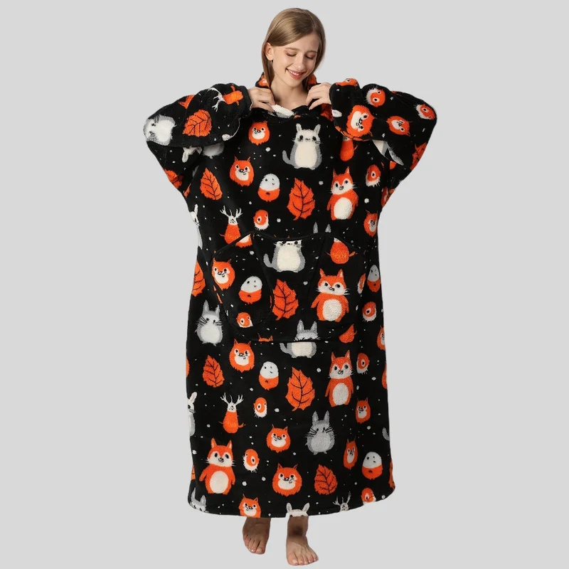 Behagelig Oversized Hoodie Tæppe til Damernes Juleoutfit
