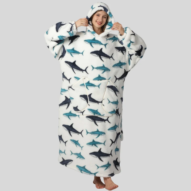 Behagelig Oversized Hoodie Tæppe til Damernes Juleoutfit