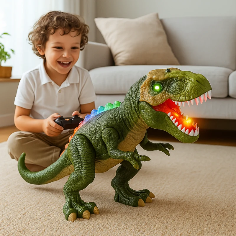Fjernstyret dinosaur legetøj med lys og lyde til børn