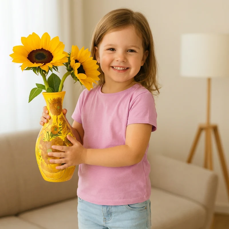 Elegant 3D Puzzle Vase - Designet til ægte blomster