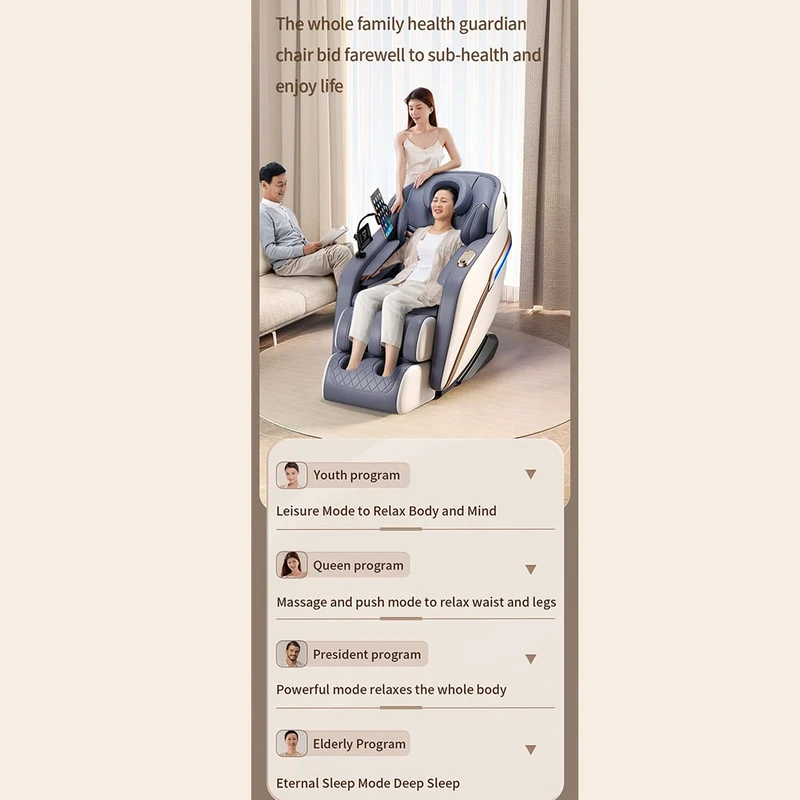 Massagestol 4D Pro+ Vit med Värmeterapi och Röststyrning – Modell M9 Vit