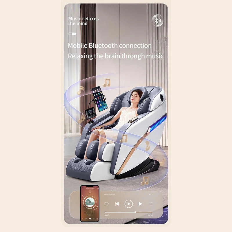 Massagestol 4D Pro+ Svart med Värmeterapi och Röststyrning – Modell M9