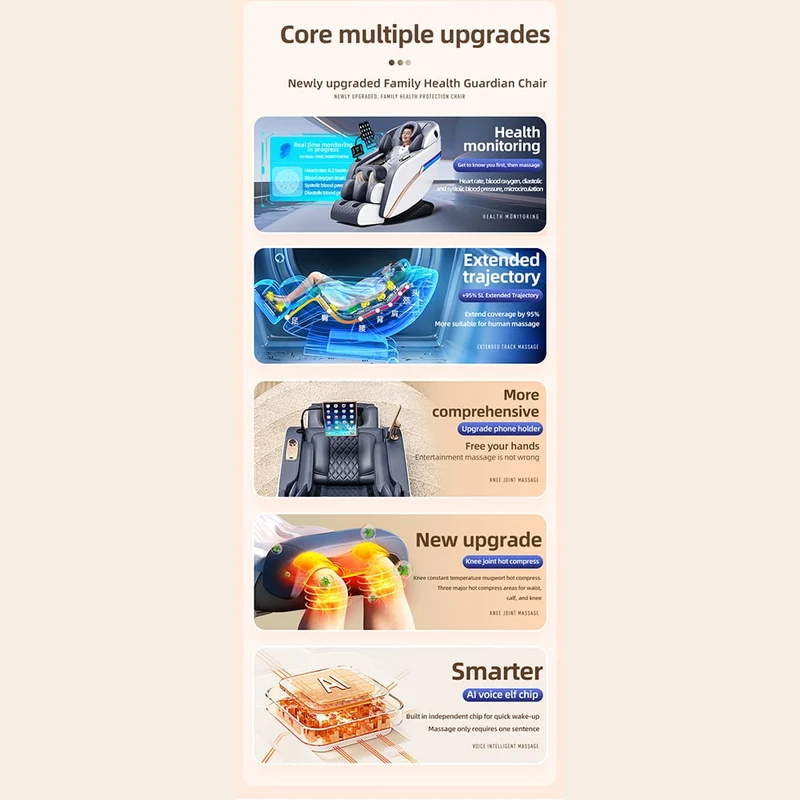 Massagestol 4D Pro+ Svart med Värmeterapi och Röststyrning – Modell M9