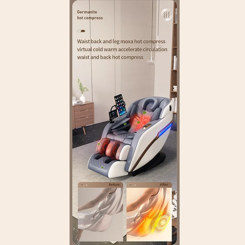 Massagestol 4D Pro+ Svart med Värmeterapi och Röststyrning – Modell M9