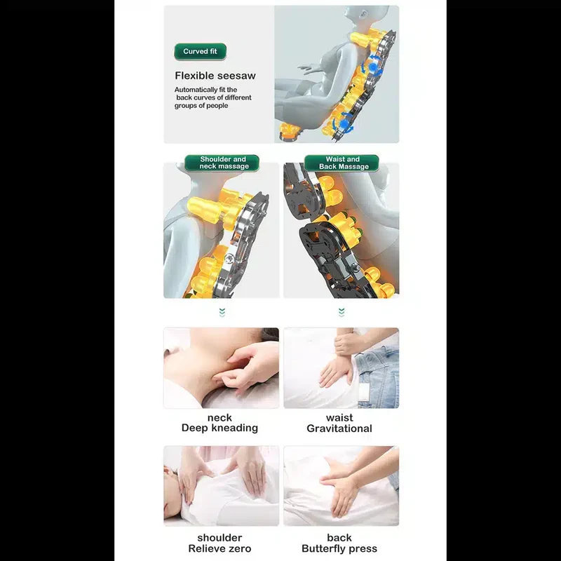 Massagestol 4D Pro+ Svart med Värmeterapi och Röststyrning – Modell M9
