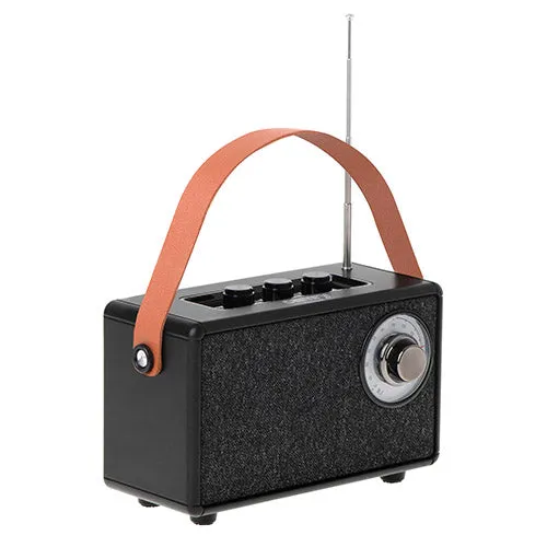 Svart FM-radio med Bluetooth