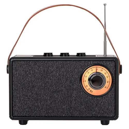 Svart FM-radio med Bluetooth