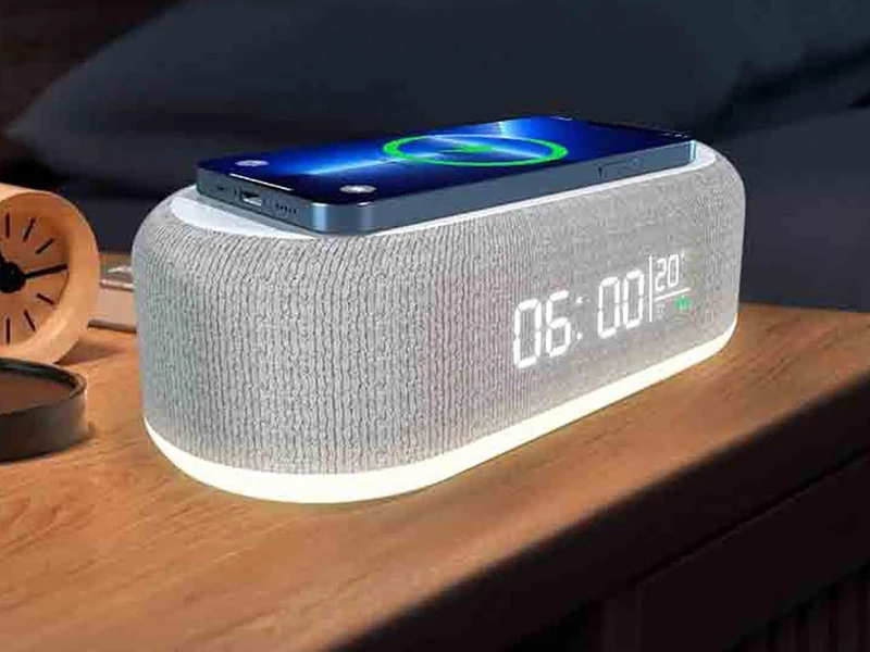 Digital väckarklocka med termometer och trådlös laddare - 2-i-1 lösning