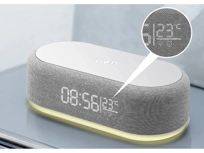 Digital väckarklocka med termometer och trådlös laddare - 2-i-1 lösning
