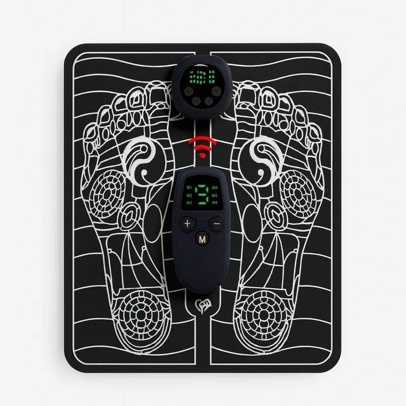 Elektrisk fodmassageapparat, PU-måtte, fremmer cirkulation & afslapning