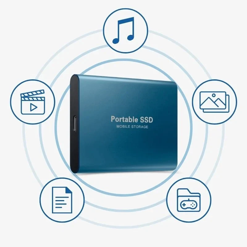 Bærbar Aluminium SSD, ekstern lagerenhed, hurtig dataoverførsel