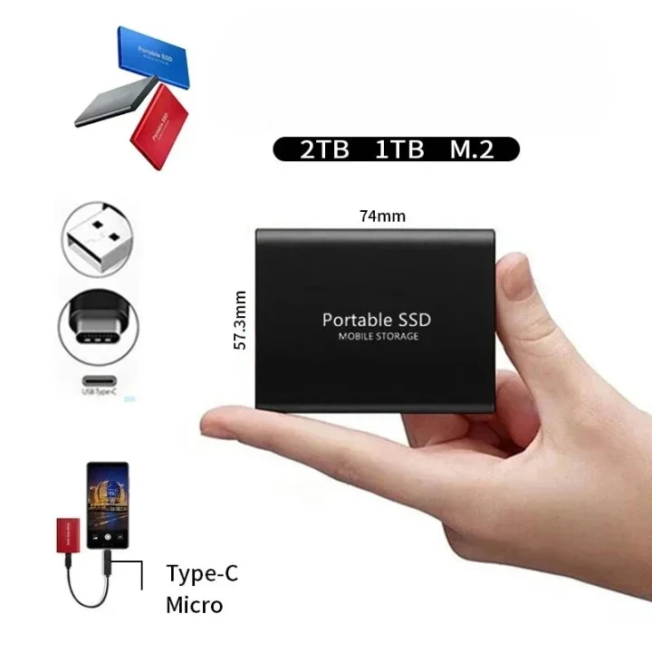Portabel SSD, Solid State Lager, USB-C tilslutning