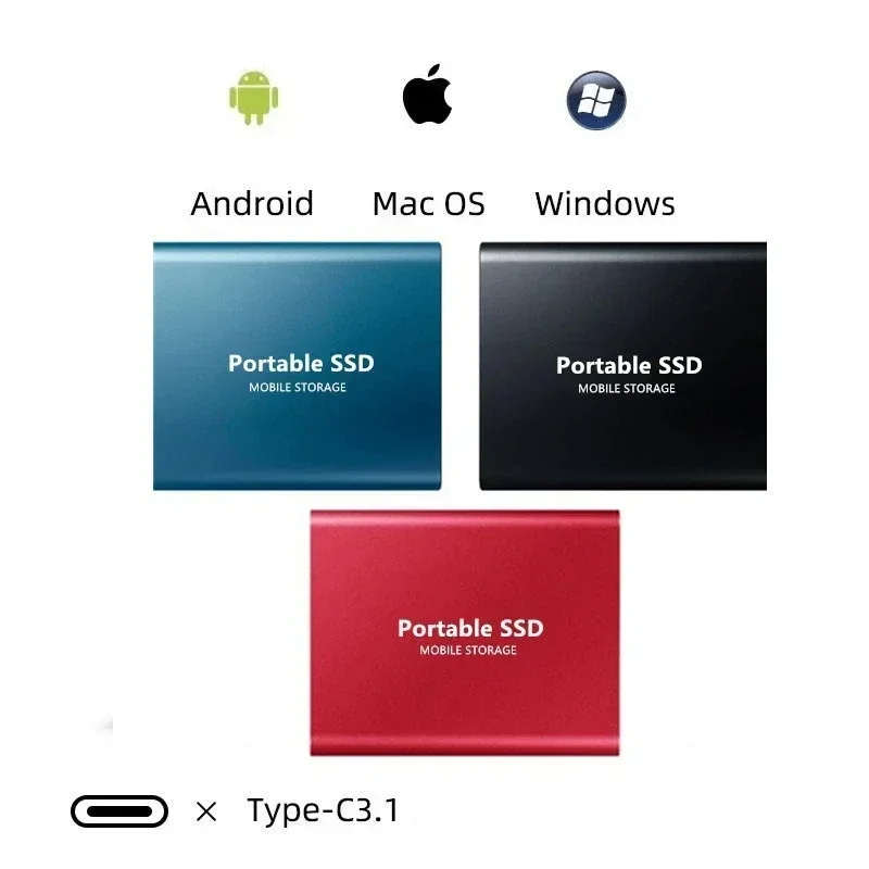 Portabel SSD, Solid State Lager, USB-C tilslutning