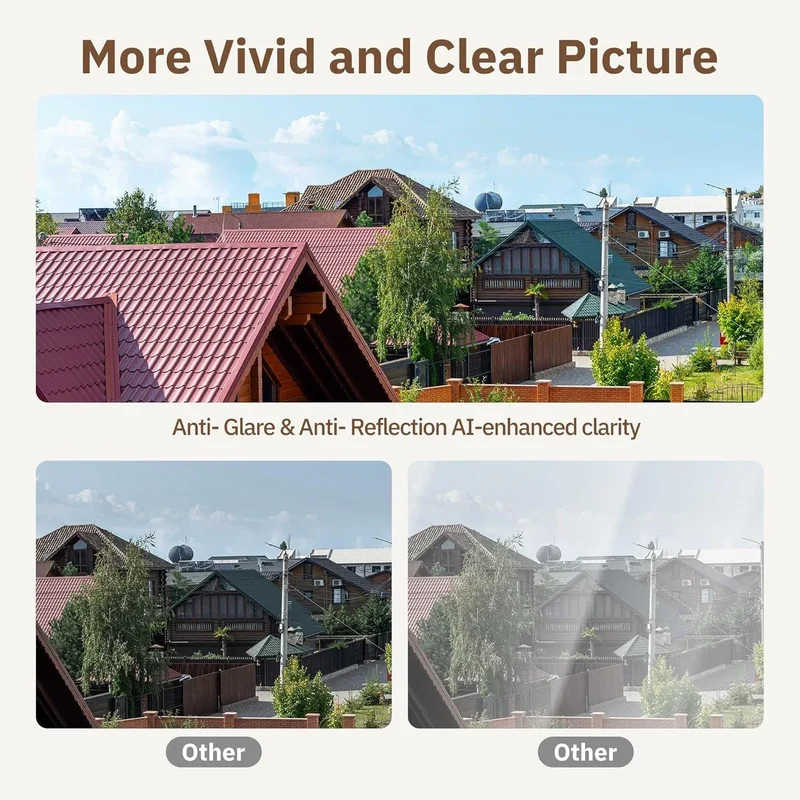 Sikkerhedskamera til vinduer 3MP 2K, Dual-Band Wi-Fi, farve natvision, 2 stk.