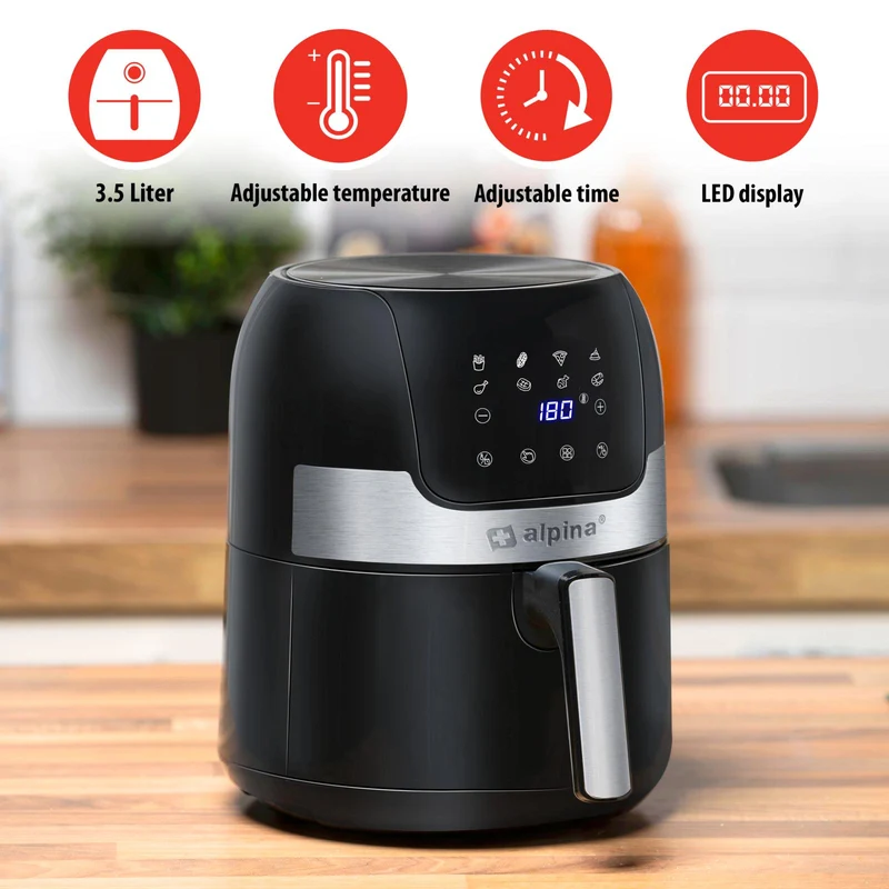 Alpina Airfryer Large 3,5L - 1400W med Display