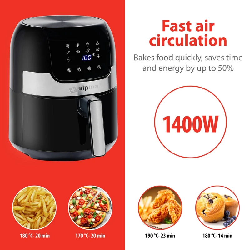 Alpina Airfryer Large 3,5L - 1400W med Display