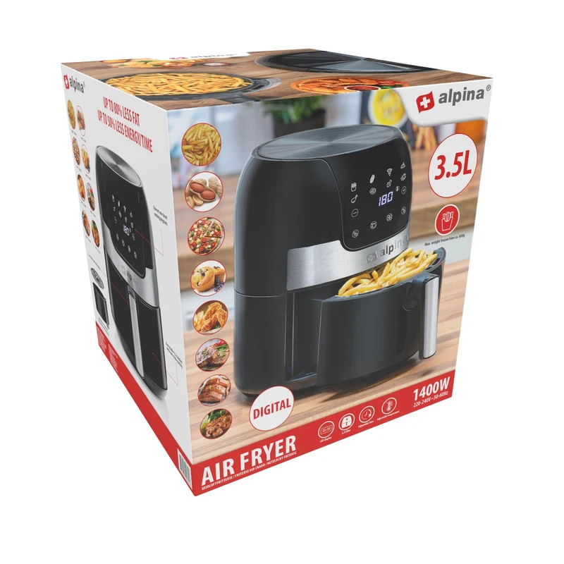 Alpina Airfryer Large 3,5L - 1400W med Display