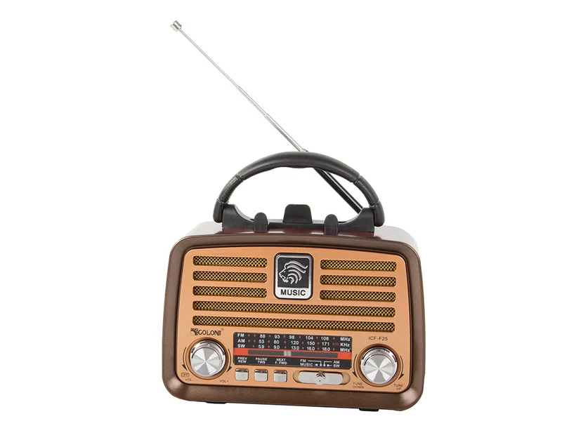 Bärbar retroradio med FM/AM, Bluetooth och USB-laddning