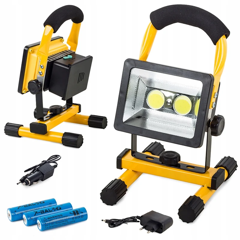 Uppladdningsbar LED-arbetslampa 30W med stativ och 3 ljusfunktioner – IP65