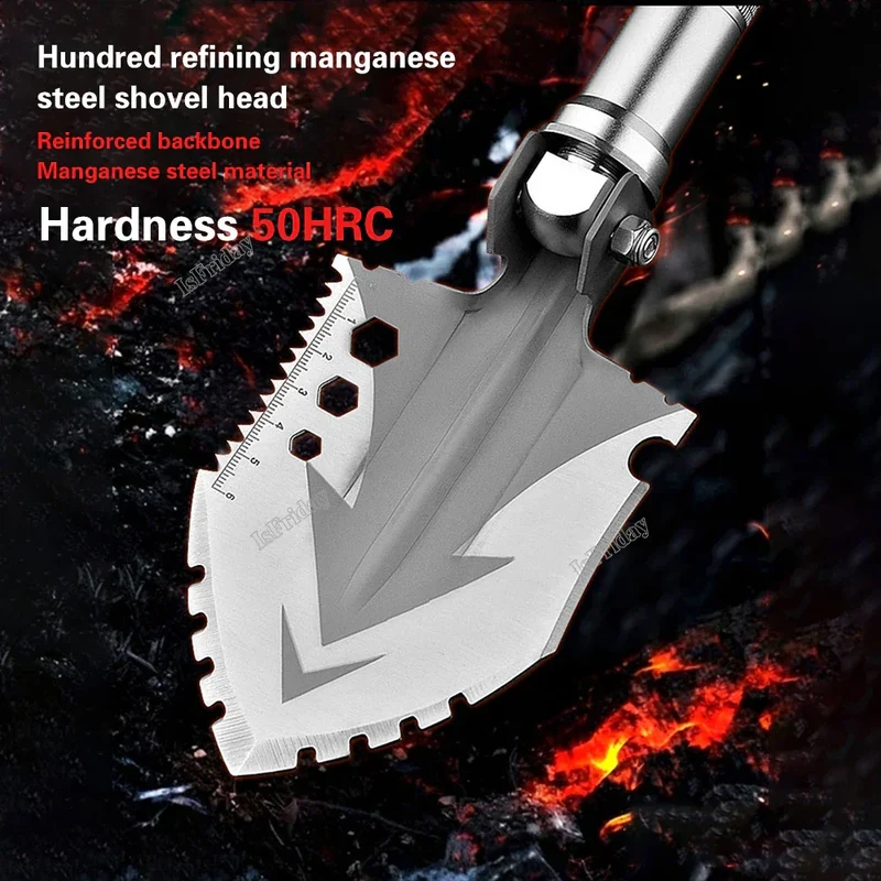 Multifunktionel udendørs campingspade
